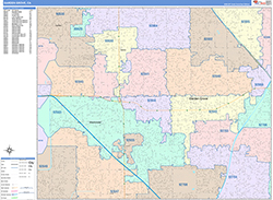 Garden Grove Wall Map Color Cast Style 2026